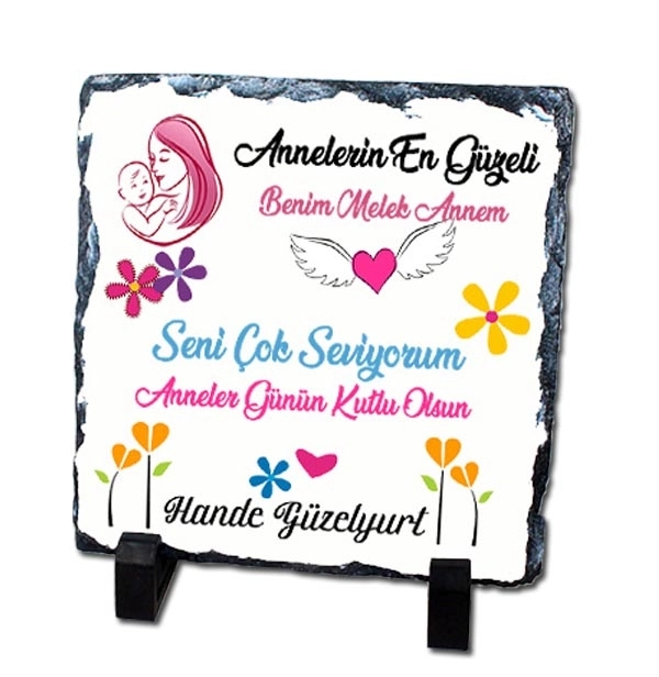  Anneler Gününe Özel Fotoğraf Baskılı Doğal Taş
