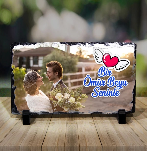 Seninle Bir Ömür Fotoğraf Baskılı Doğal Taş