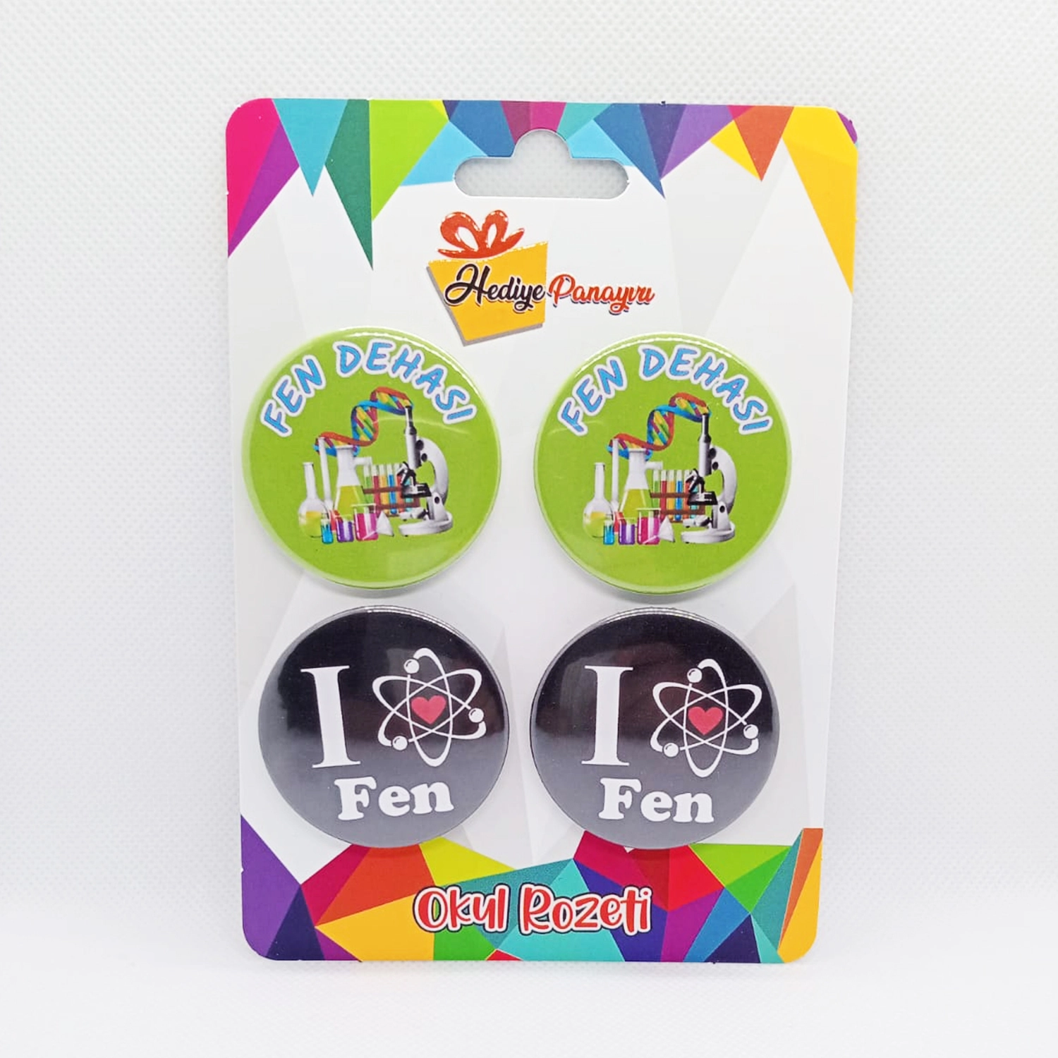 Fen Bilgisi Dersi Rozet Seti – “Fen Dehası” & “I Love Fen” 