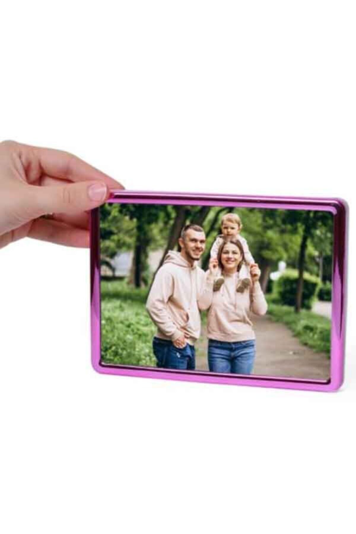 Pembe Bordürlü Makyaj Aynalı Cep Fotoğraf Albümü 13 x18 cm