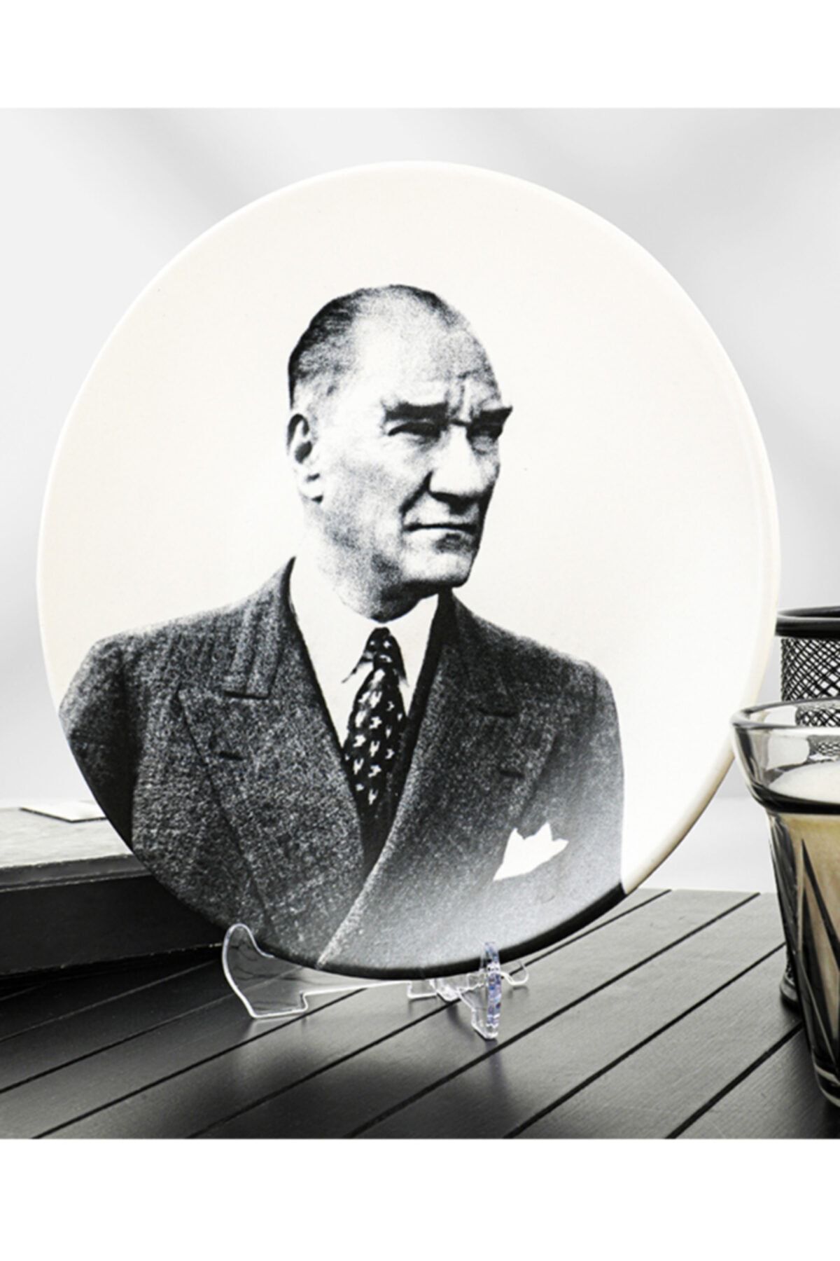 Atatürk Portreli Dekoratif Tabak 20 Cm