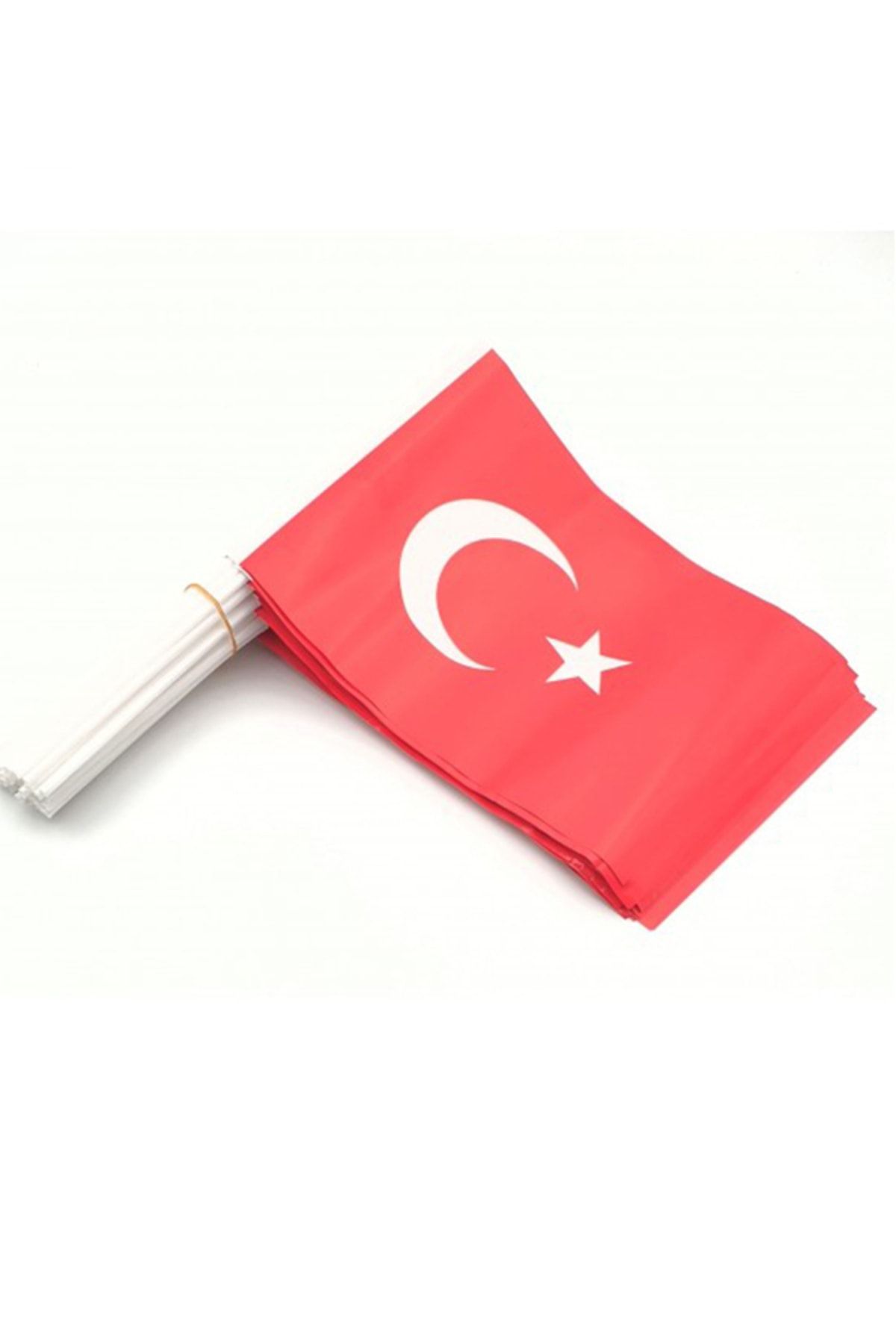 Çubuklu Kağıt Türk Bayrağı (10 Adet)