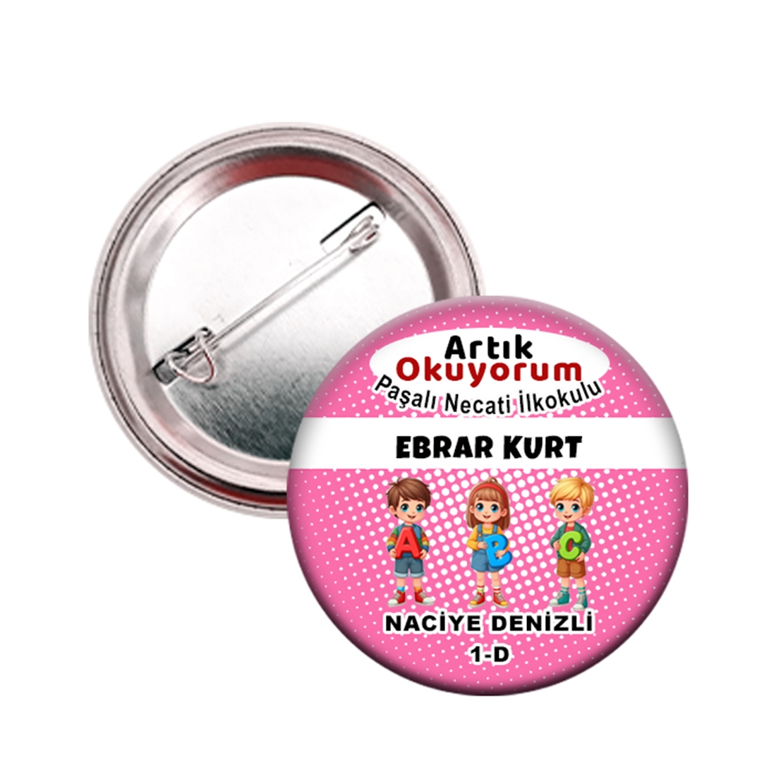 İsimli Artık Okuyorum Yazıyorum Rozeti