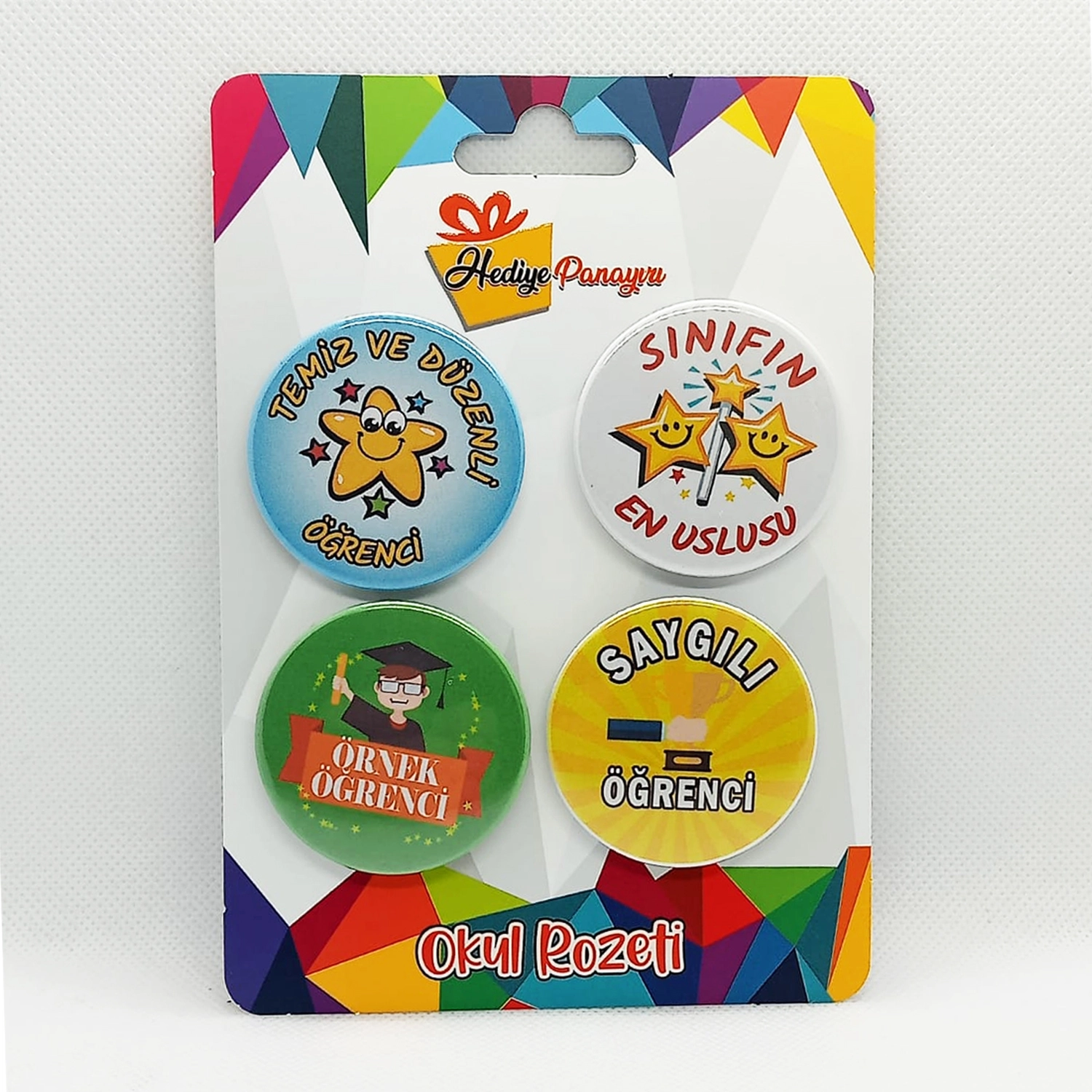 Öğrenci Davranış Rozetleri – Temiz ve Düzenli Öğrenci 4’lü Set 1