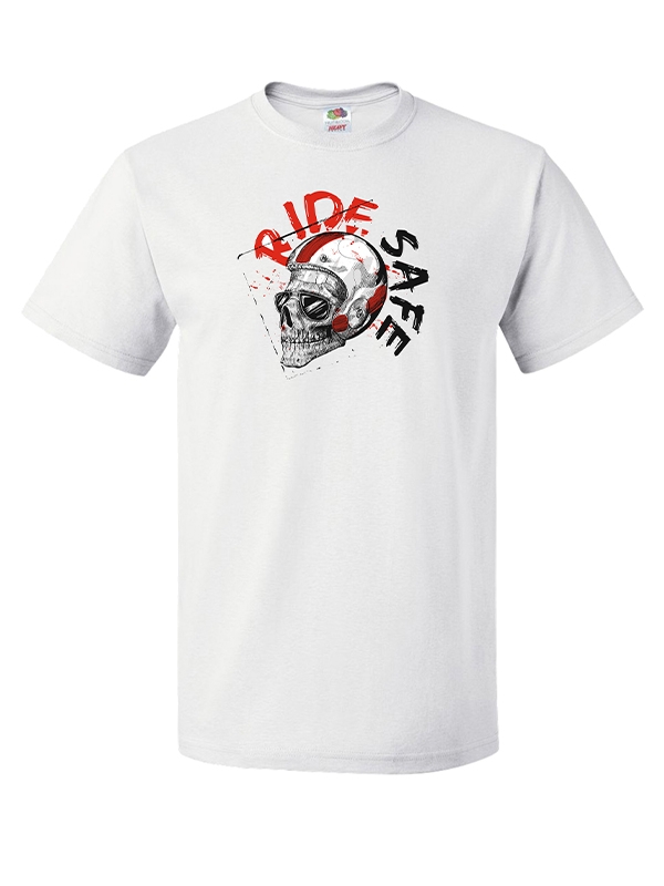Özel Tasarım Kadın Motorcu Tişörtü- Ride Safe Baskılı Kadın Tshirt