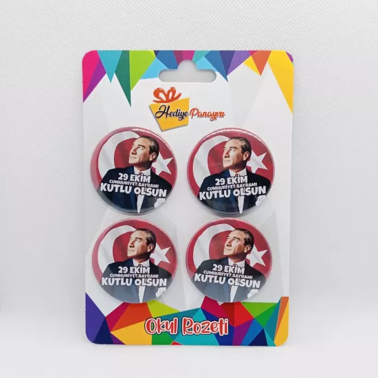 29 Ekim Cumhuriyet Bayramı Rozetleri- tören rozeti