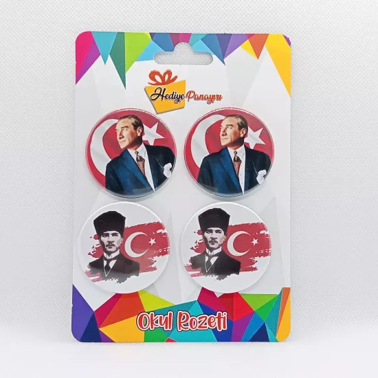Atatürk Rozetleri 4’lü Set 1  | 10 Kasım, 29 ekim