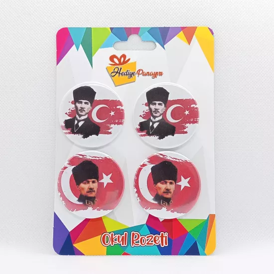 Atatürk Rozetleri 4’lü Set 2  | 10 Kasım, 29 ekim