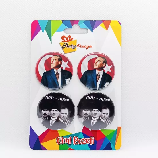 Atatürk Rozetleri 4’lü Set 4  | 10 Kasım, 29 ekim