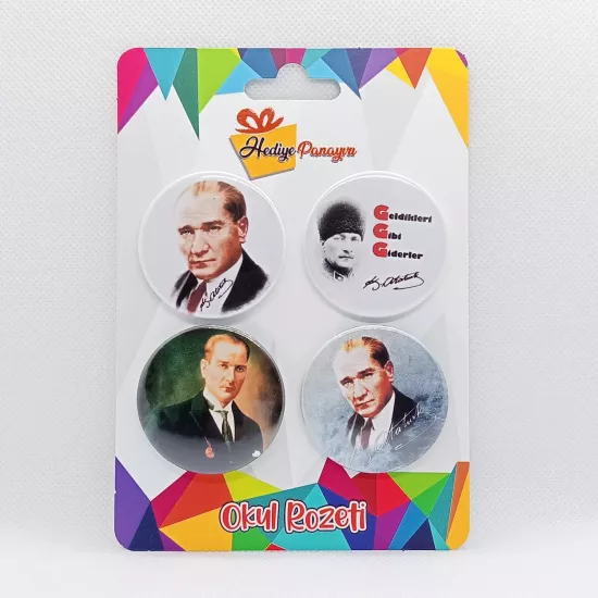 Atatürk Rozetleri 4’lü Set 5  | 10 Kasım, 29 ekim