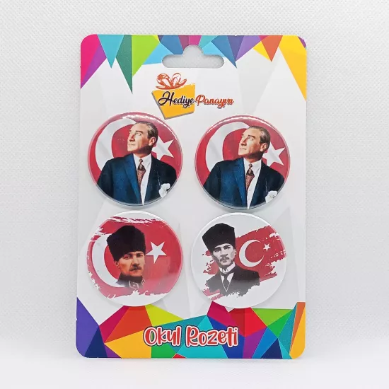 Atatürk Rozetleri 4’lü Set 6  | 10 Kasım, 29 ekim