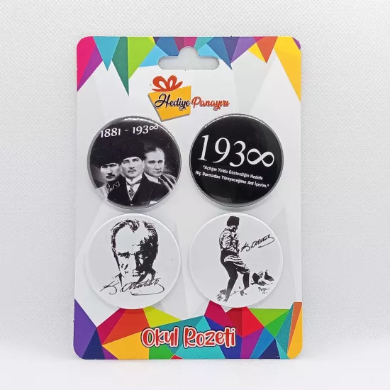 Atatürk Rozetleri 4’lü Set 7  | 10 Kasım, 29 ekim