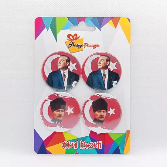 Atatürk Rozetleri 4’lü Set 8  | 10 Kasım, 29 ekim