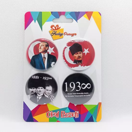 Atatürk Rozetleri 4’lü Set 9  | 10 Kasım, 29 ekim
