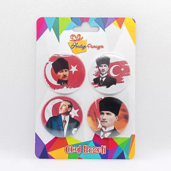 Atatürk Rozetleri 4’lü Set 11  | 10 Kasım, 29 ekim
