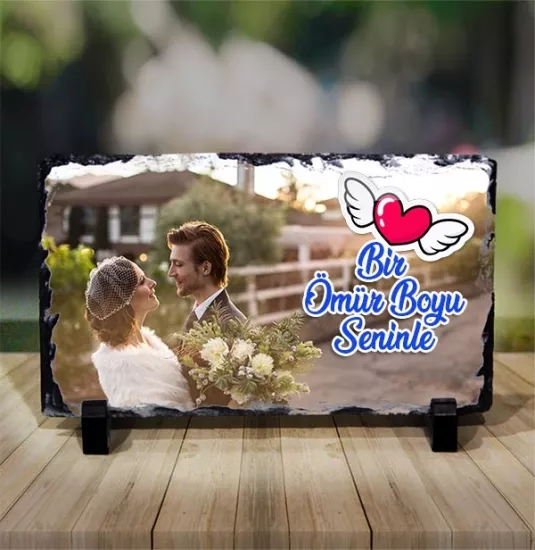 Seninle Bir Ömür Fotoğraf Baskılı Doğal Taş