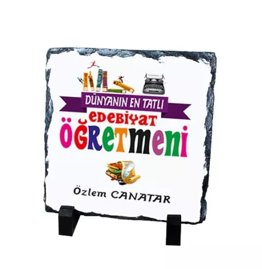 Edebiyat Öğretmeni Doğal Kare Taş Model 1