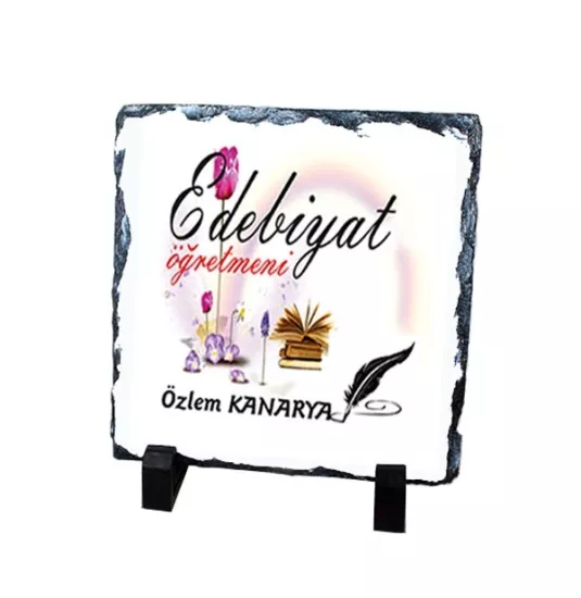 Edebiyat Öğretmeni Doğal Kare Taş Model 2