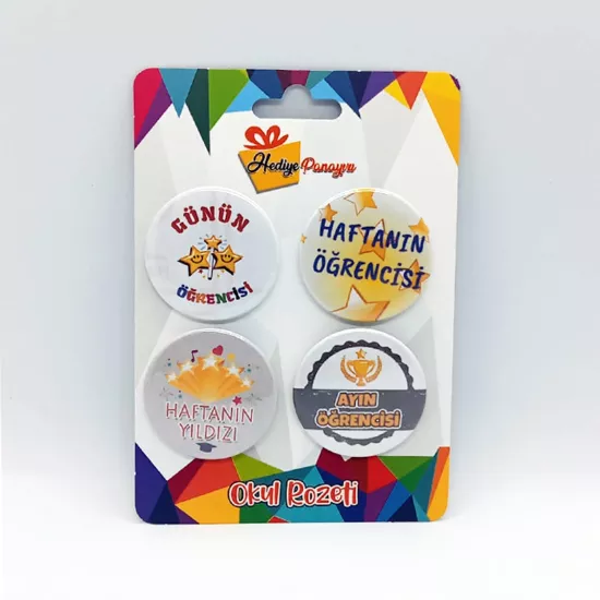 Öğrenci Motivasyon Rozetleri – 4’lü Set