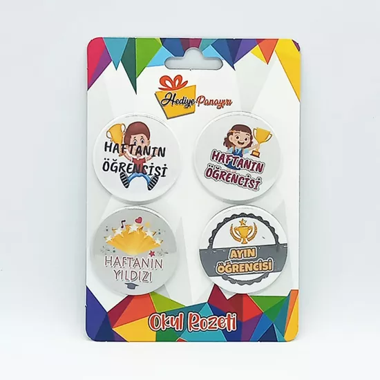 Öğrenci Motivasyon Rozetleri – 4’lü Set