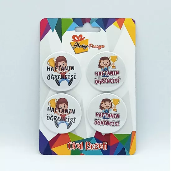 Öğrenci Motivasyon Rozetleri – 4’lü Set