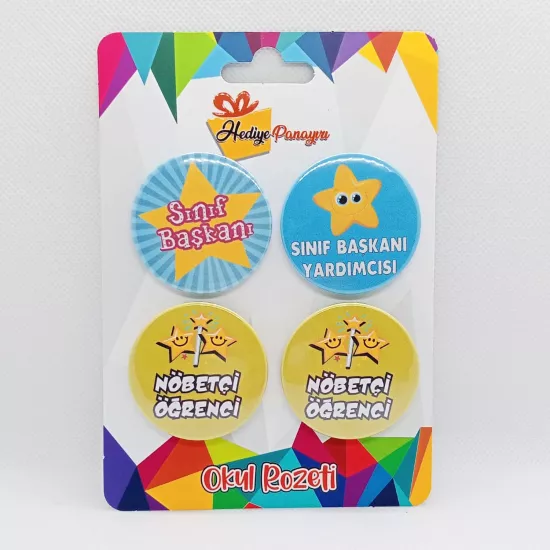 ilkokul Ortaokul Sınıf Yönetimi Öğrenci Rozetleri 
