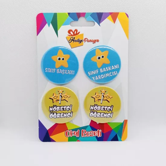 ilkokul Ortaokul Sınıf Yönetimi Öğrenci Rozetleri 
