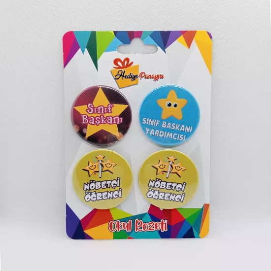 ilkokul Ortaokul Sınıf Yönetimi Öğrenci Rozetleri 