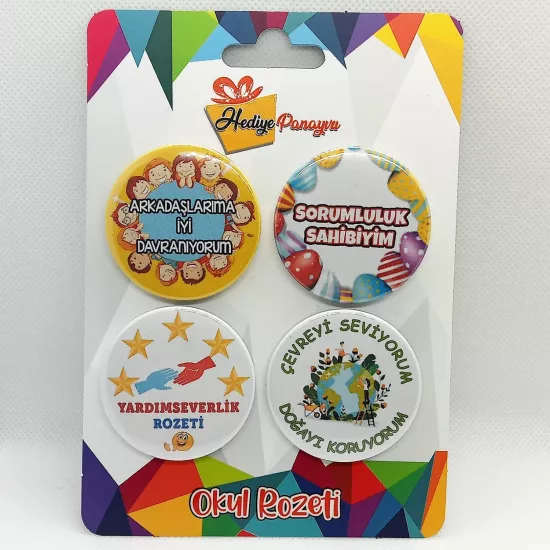 Öğrenci Davranış Rozetleri 4’lü Set 