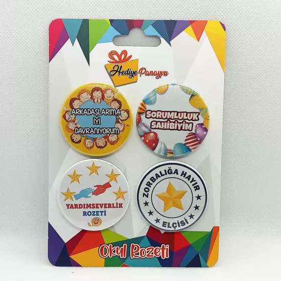 Öğrenci Davranış Rozetleri 4’lü Set 