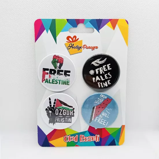 Filistin Rozetleri Özgür Filistin Destek Rozetleri