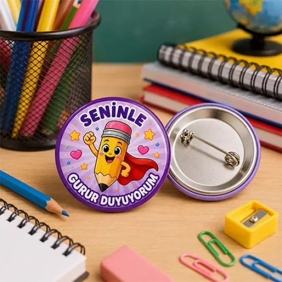 Seninle Gurur Duyuyorum Öğrenci Rozeti