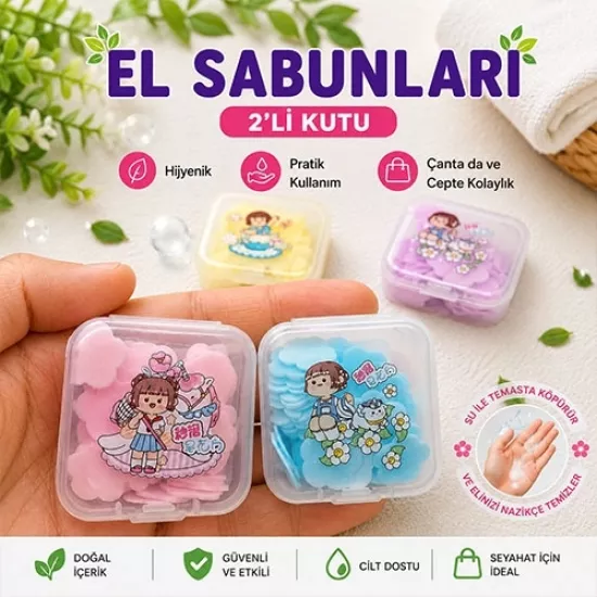 Küçük Yaprak El Sabunu 2’li Kutu | Seyahat Sabunu