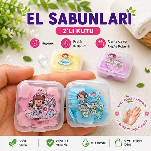 Küçük Yaprak El Sabunu 2’li Kutu | Okul Sabunu