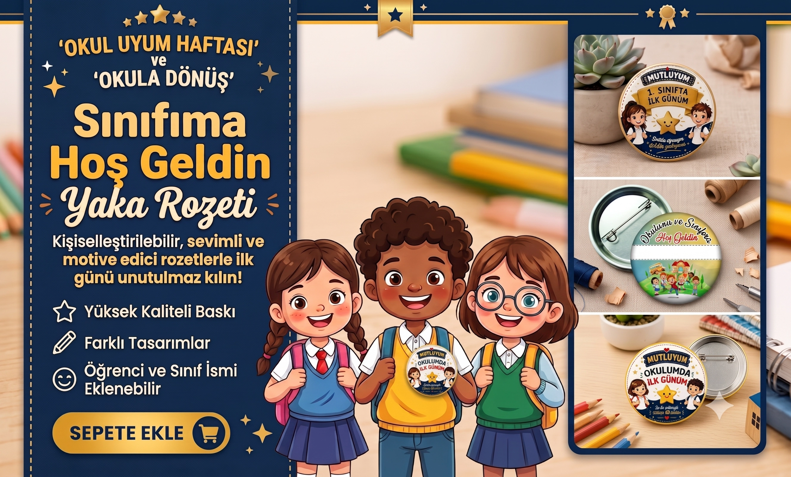 okul uyum haftası rozetleri